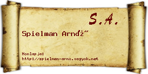 Spielman Arnó névjegykártya